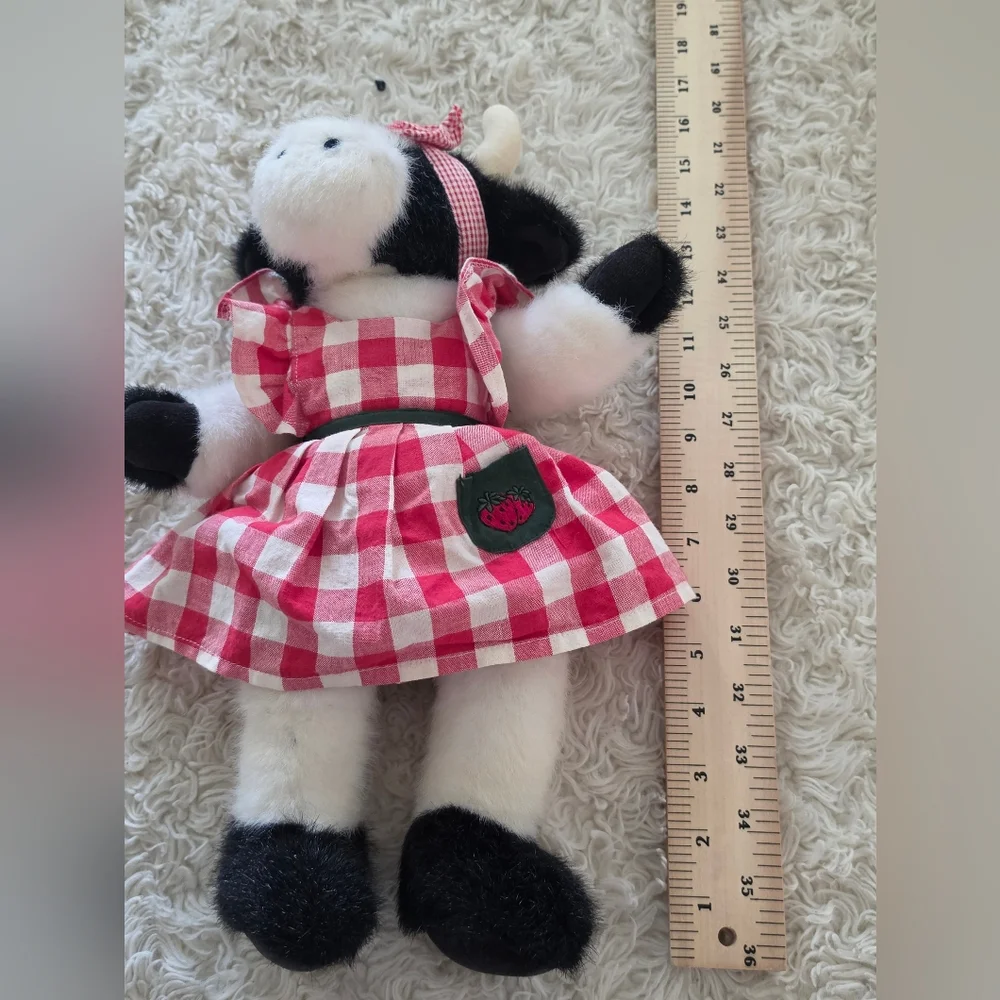 Red Gingham Cow Plush Stuffed Animal - Kids Toy
